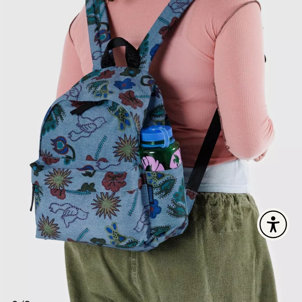 Baggu digital denim birds medium backpack new firm price